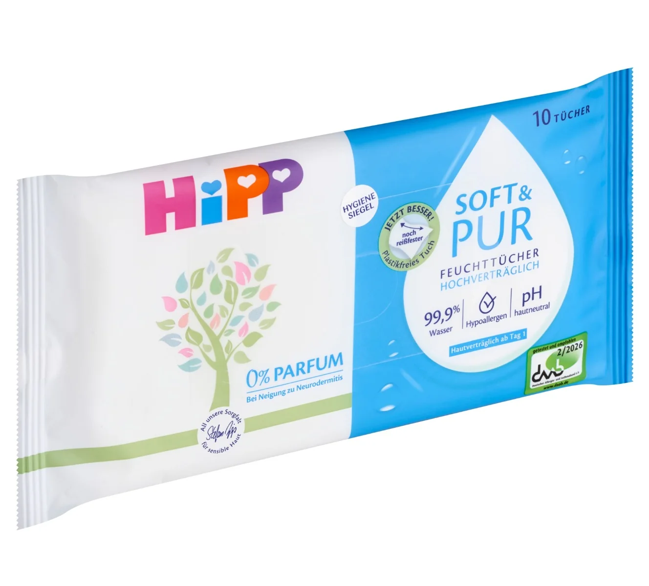 HiPP Babysanft Čistiace vlhčené obrúsky Soft &Pur 10 ks 1×10 ks, vlhčené obrúsky