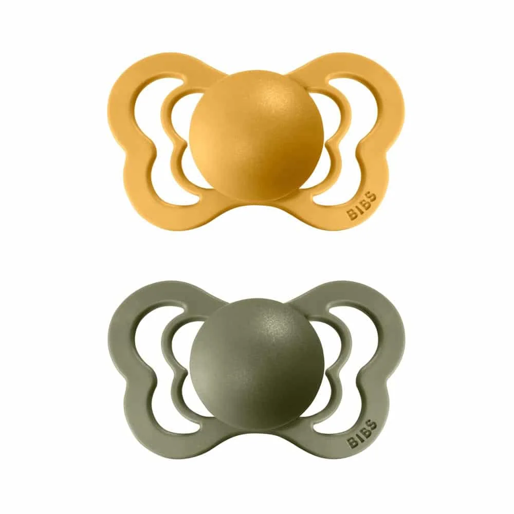 BIBS Couture ortodontické cumlíky zo silikónu 2ks veľkost 2 - Honey Bee / Olive