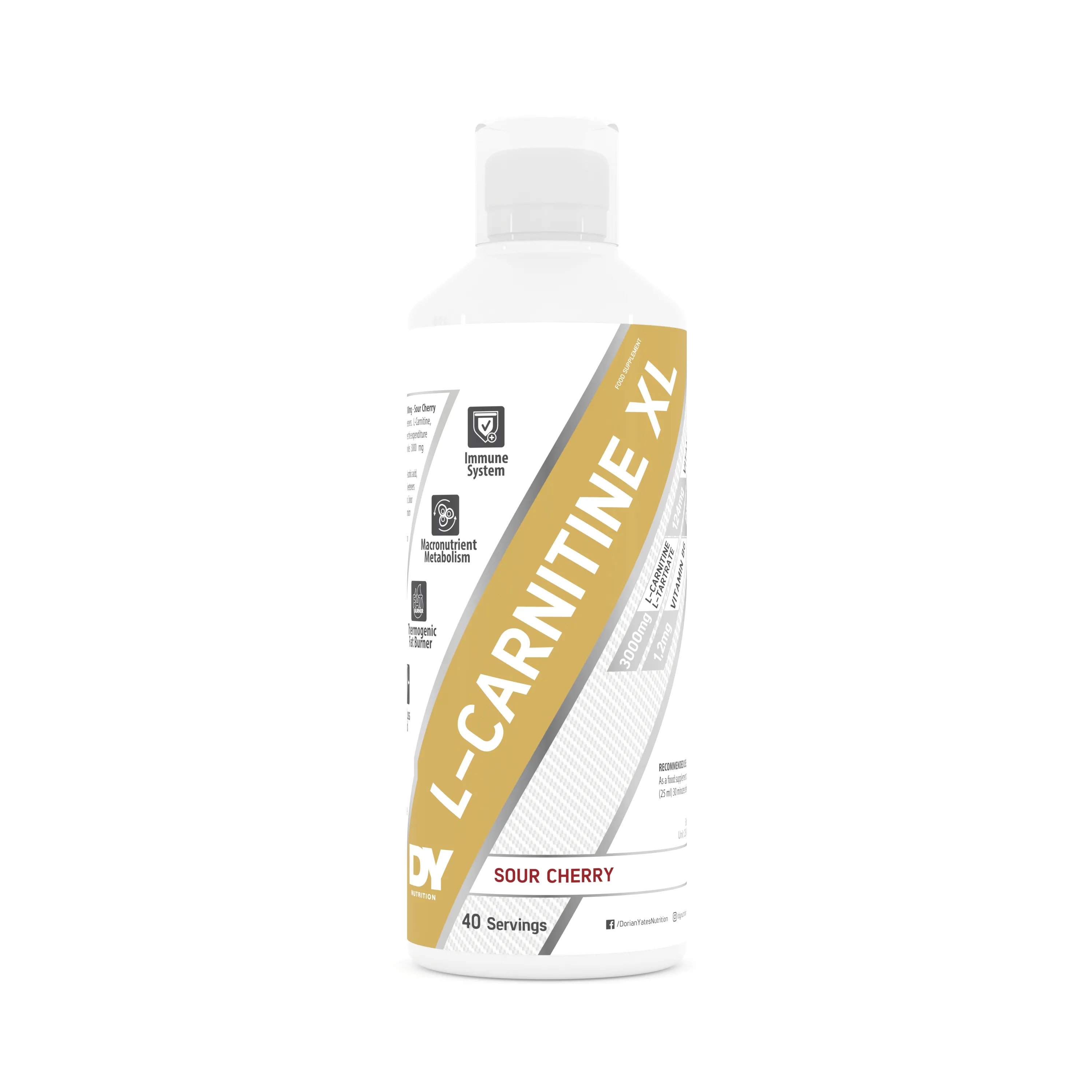 DY Nutrition L-Carnitine XL čerešňa 1×1000 ml, výživový doplnok s obsahom karnitínu