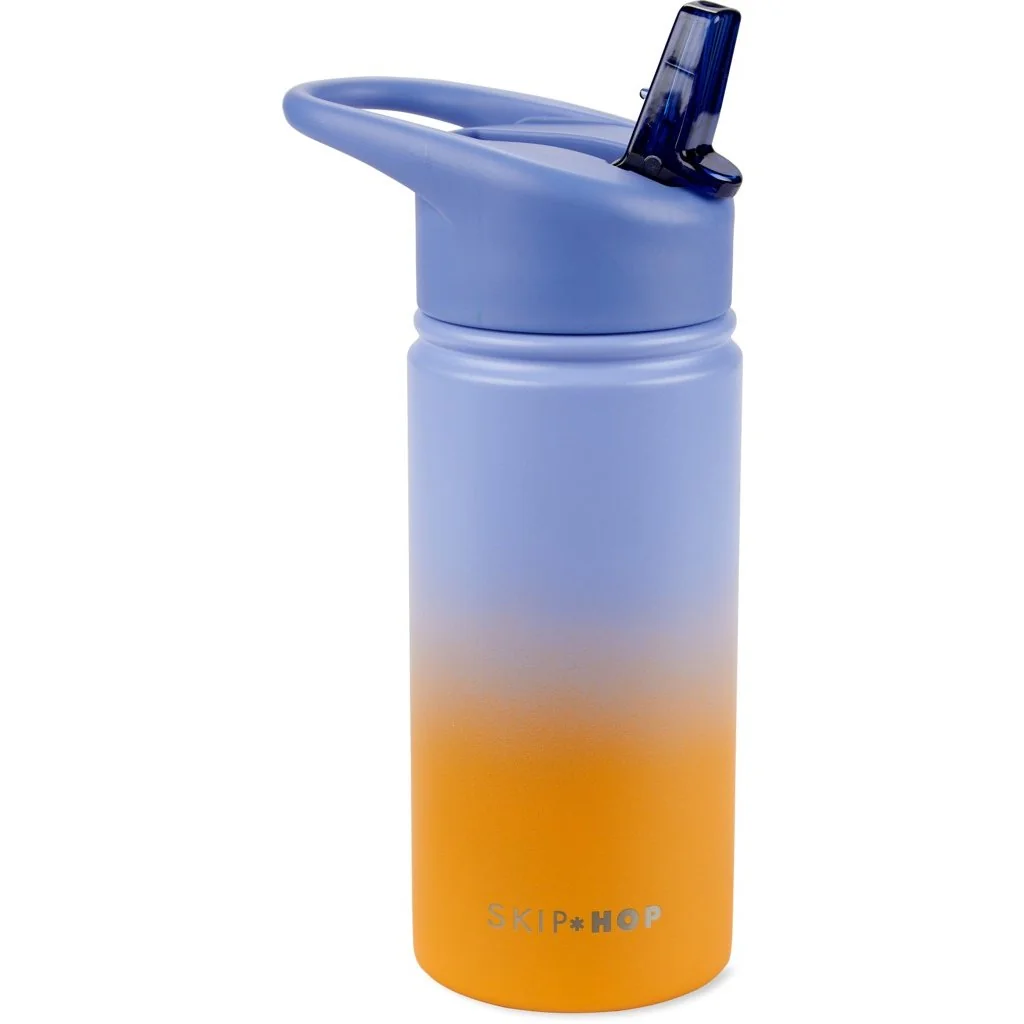 Fľaša so slamkou nerezová Wander - ombré blue, 450ml