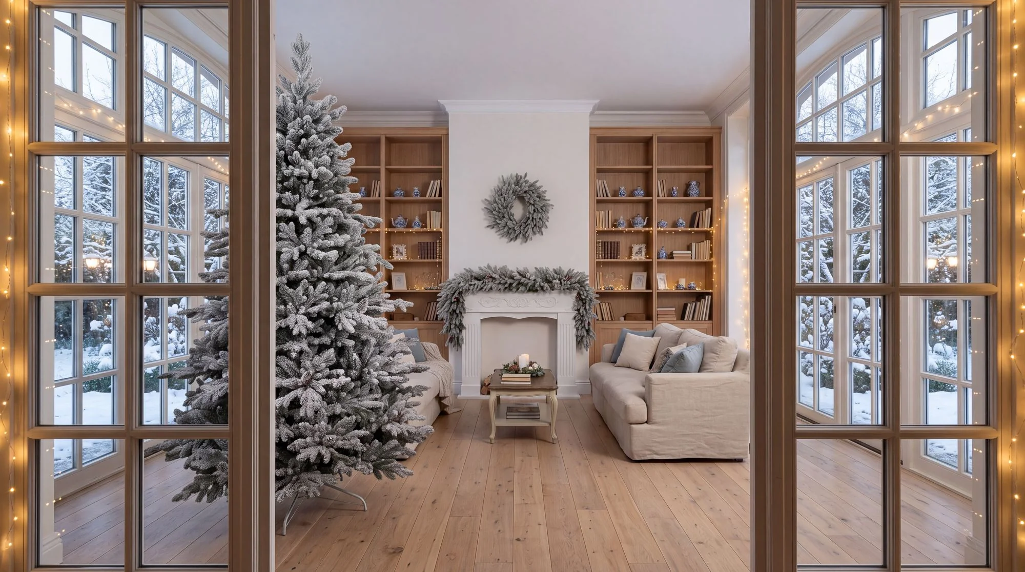 MagicHome vianočná girlanda Frosty, 1 ks Zasnežená, 3D+2D, 180 cm