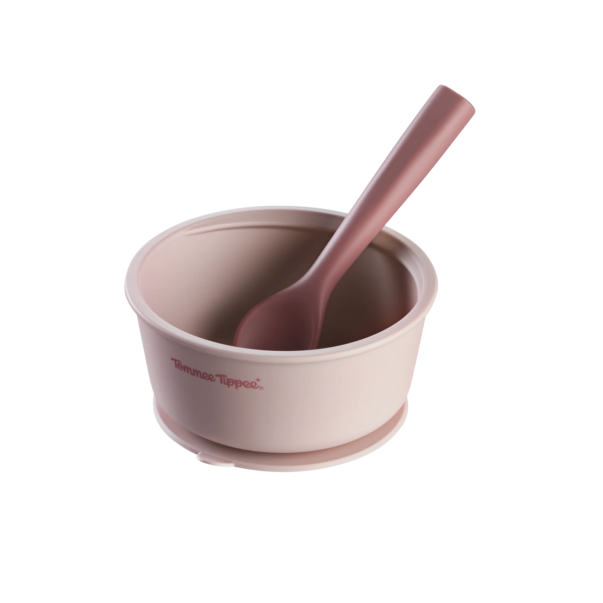Tommee Tippee Silikón. miska s prísavkou a lyžičkou ružová 1 set