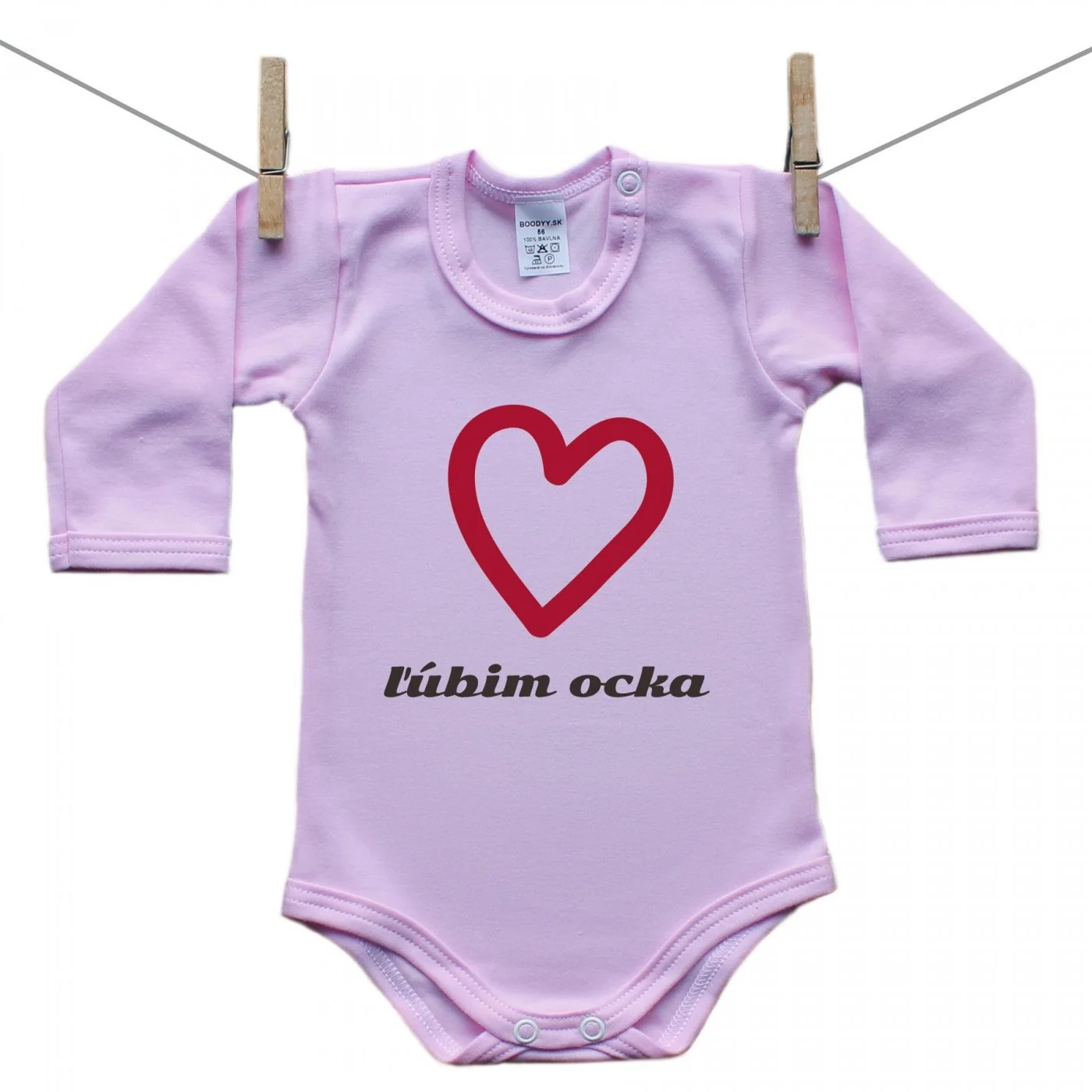 Boodyy Body s dlhým rukávom (ružové) Ľúbim ocka Veľkosť: 80