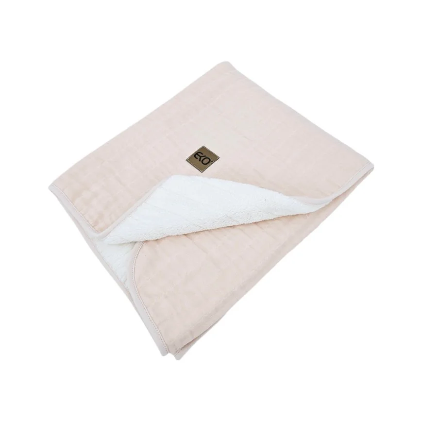 Deka mušelínová s kožušinou Rose pink 75x90 cm
