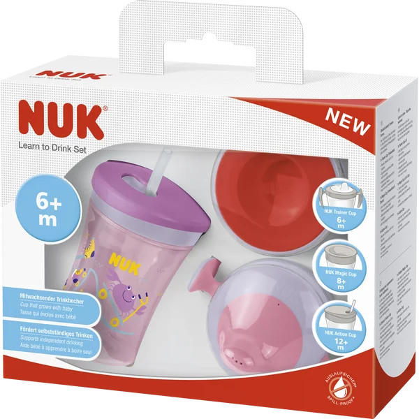 NUK súprava na pitie - hrnček s náustkom dievča 1 set