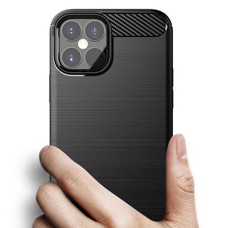 MG Carbon Case Flexible silikónový kryt na iPhone 12 Pro Max, modrý