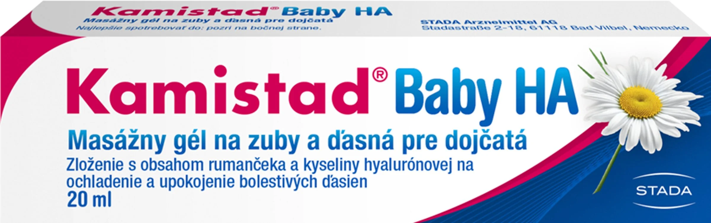 Kamistad Baby HA gel 20 ml 1×20 ml, masážny gél na zuby