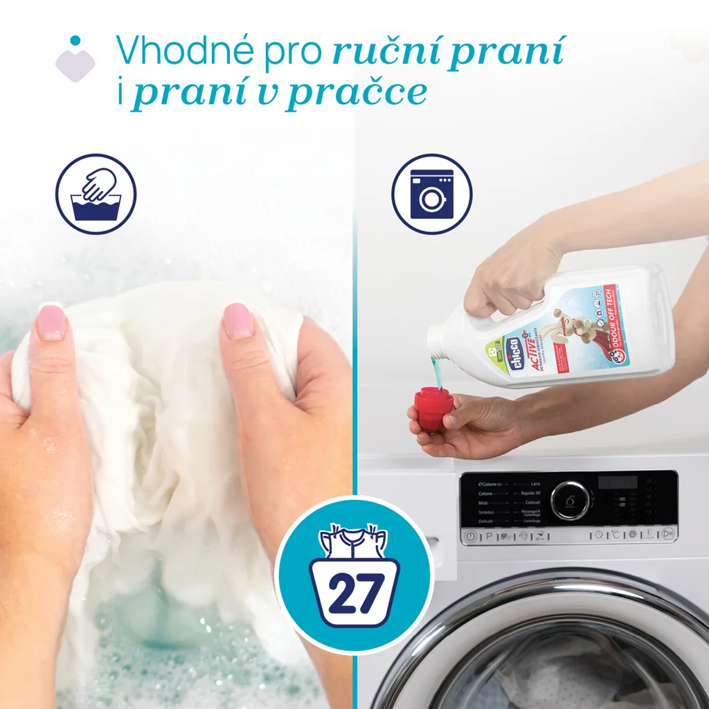 CHICCO Gél prác Active 1,5 l (27 praní), 0 m+ 1500 ml