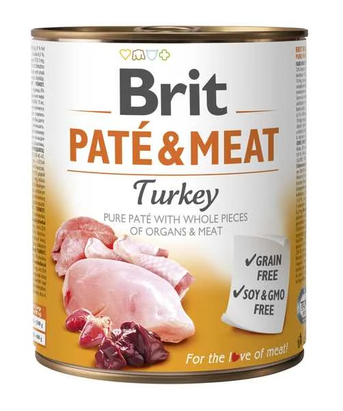 Brit Konzerva Paté & Meat Turkey 800g 1×800 g, konzerva pre psy