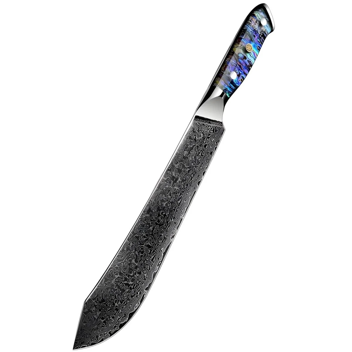 Damaškový kuchynský nôž 1ks, strieborná s modro