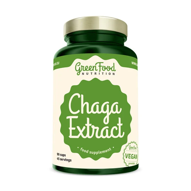 GreenFood Nutrition Chaga Extract 1×90 cps, výživový doplnok