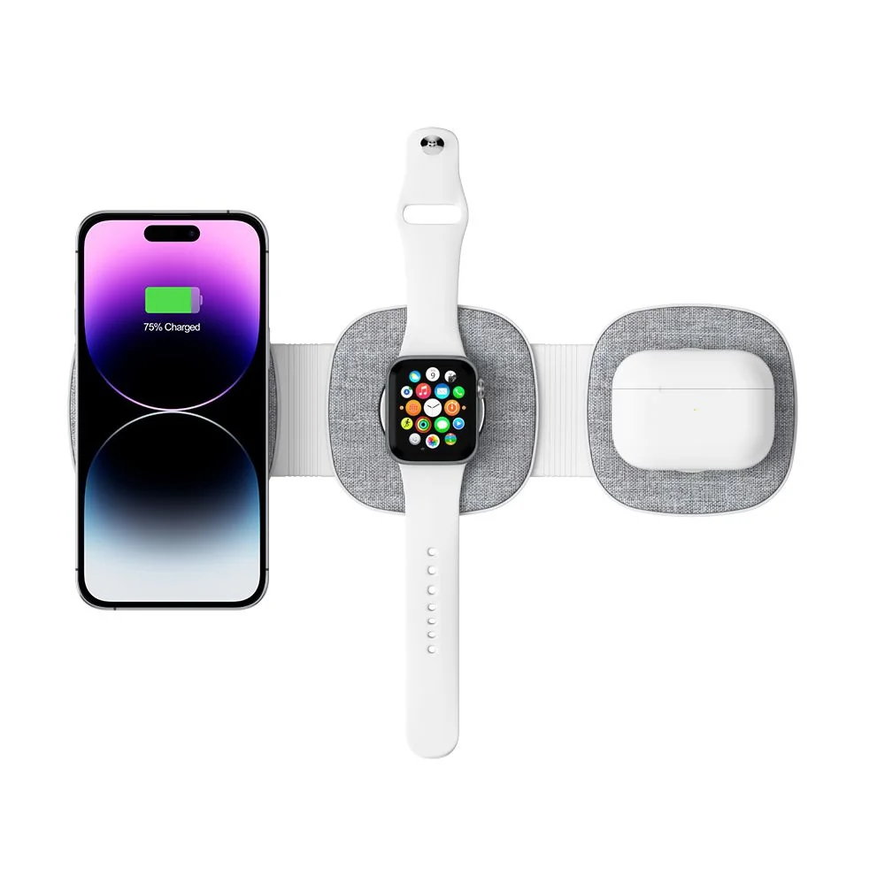 Tech-Protect A31 3in1 MagSafe bezdrôtová nabíjačka na mobil / AirPods / Apple Watch, biela / Apple Watch, biela