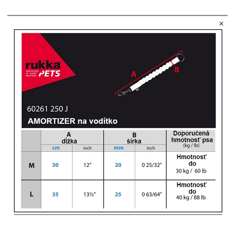 Amortizér na vodítko pre psa, šírka: 25 mm