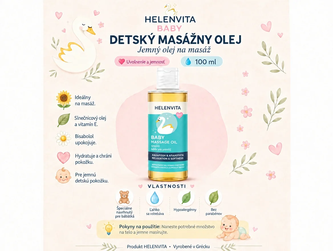 Helenvita Detský masážny olej 100 ml pre citlivú pokožku