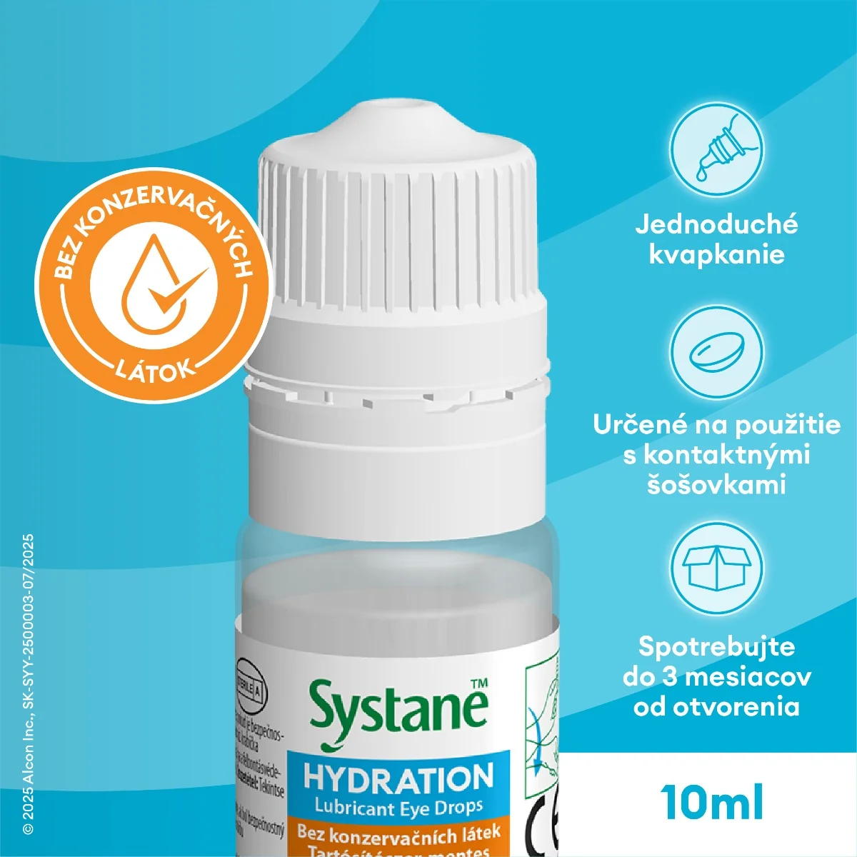 SYSTANE HYDRATION bez konzervačných látok 1×10 ml, zvlhčujúce očné kvapky