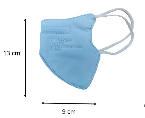 Detský respirátor FFP2 modrý 1×10 ks, balenie respirátorov pre deti