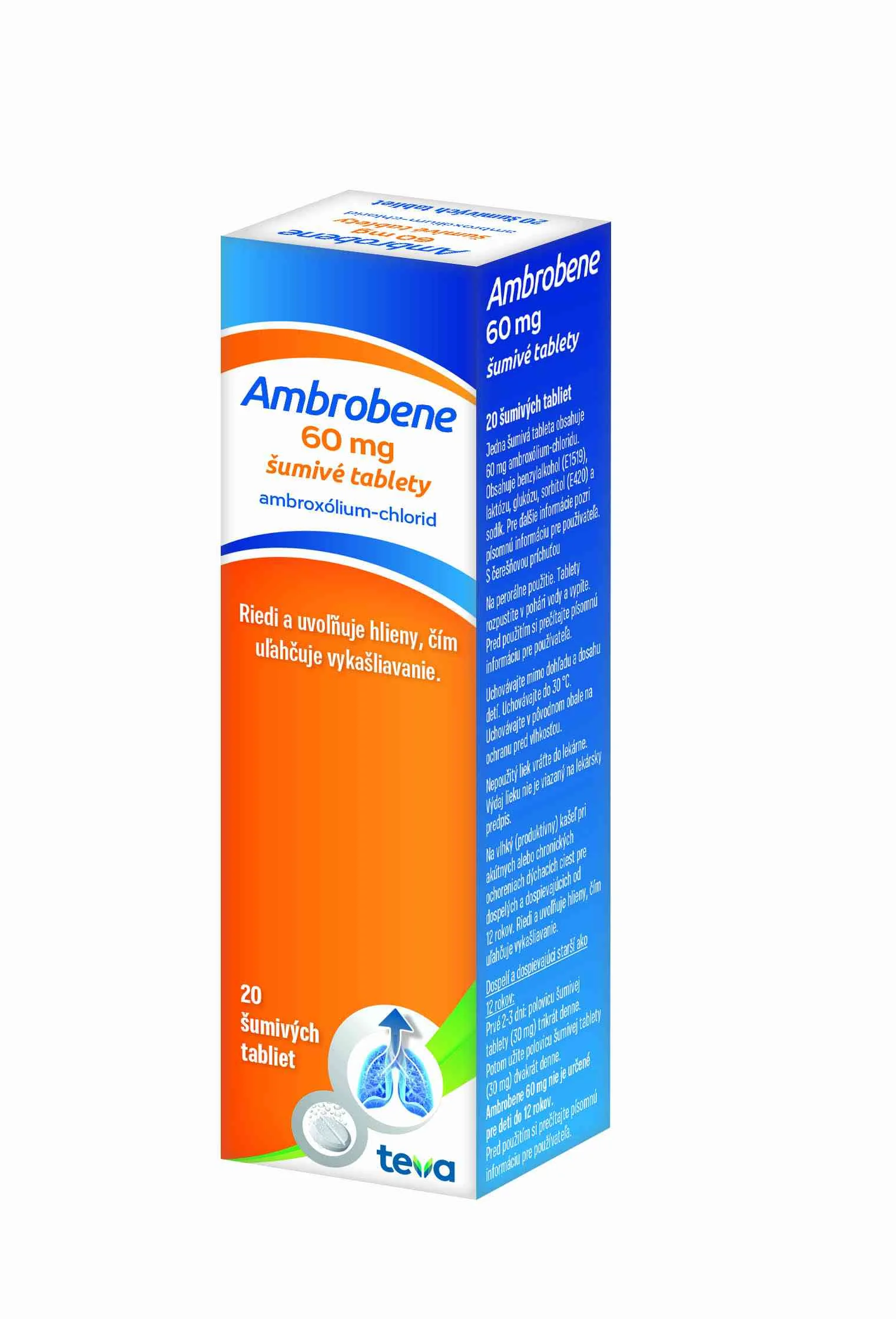 AMBROBENE šumivé tablety tbl eff 20x60MG (tuba) 1×20ks, šumivé tablety
