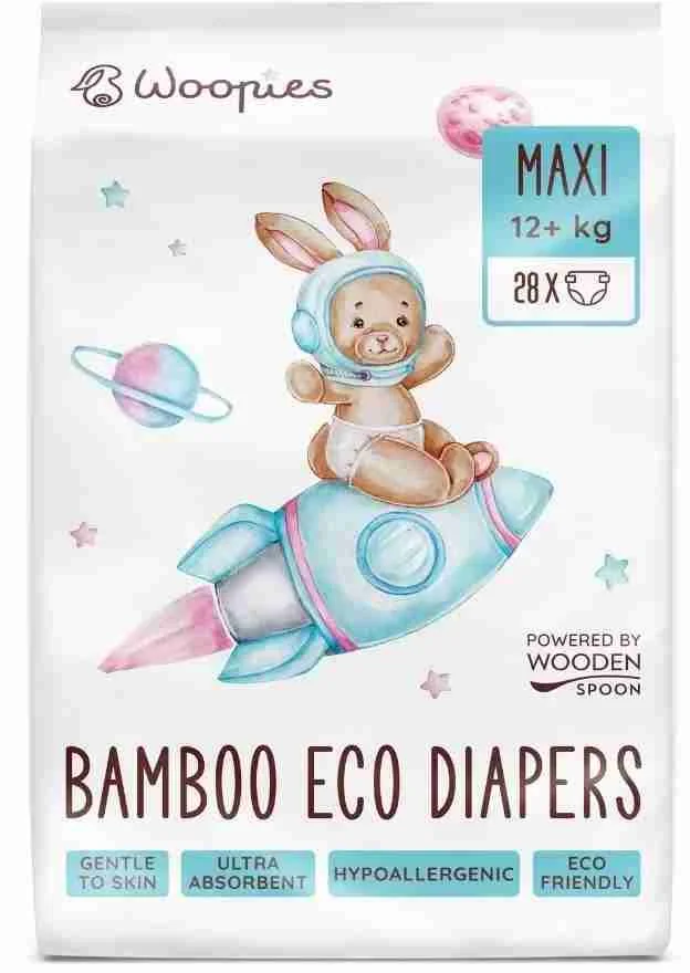 Wooden Spoon Woopies detské EKO plienky Maxi 12+ kg 28 ks 1×28ks, EKO plienky