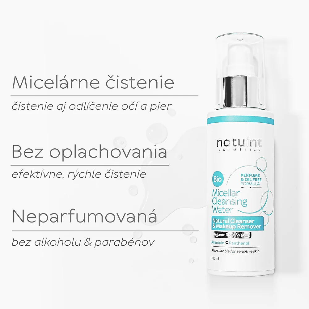 Natuint cosmetics - Prírodná BIO micelárna voda 100 ml Bezolejový odličovač očí a pier