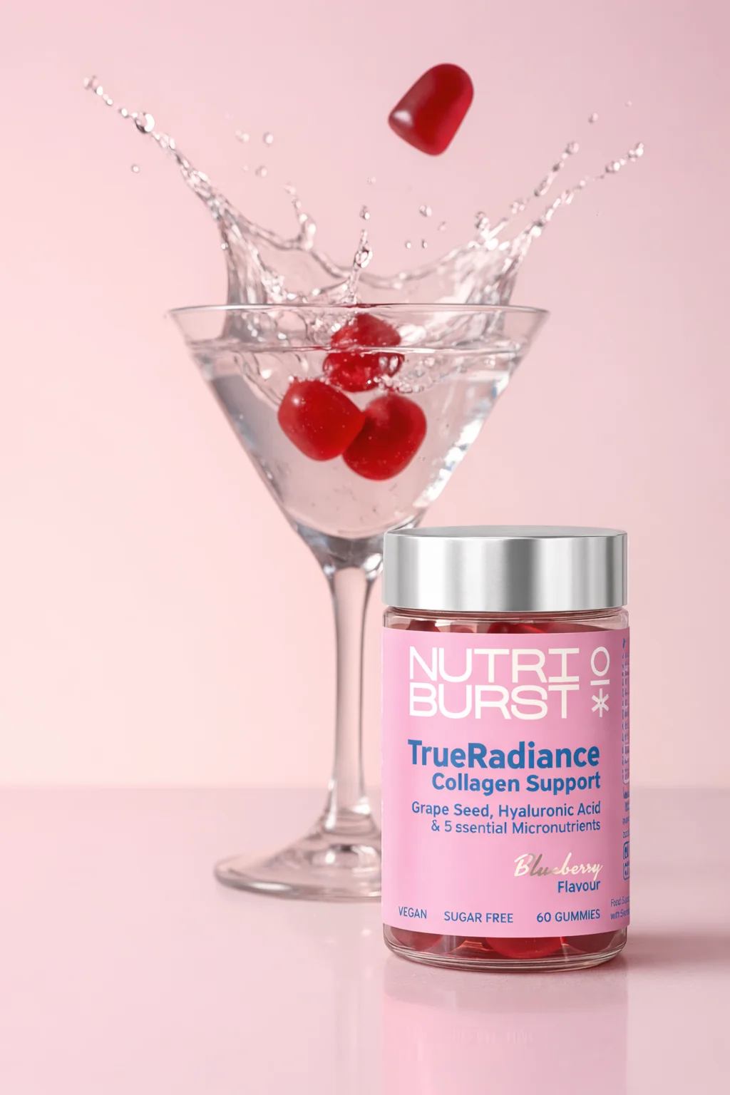 Nutriburst TrueRadiance gummies čučoriedka 60 ks