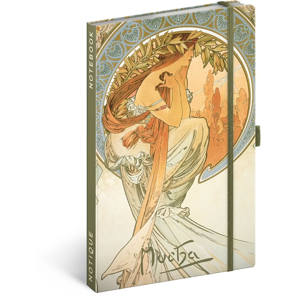 Zápisník Alfons Mucha - Poézia, linajkový A5, pevná väzba