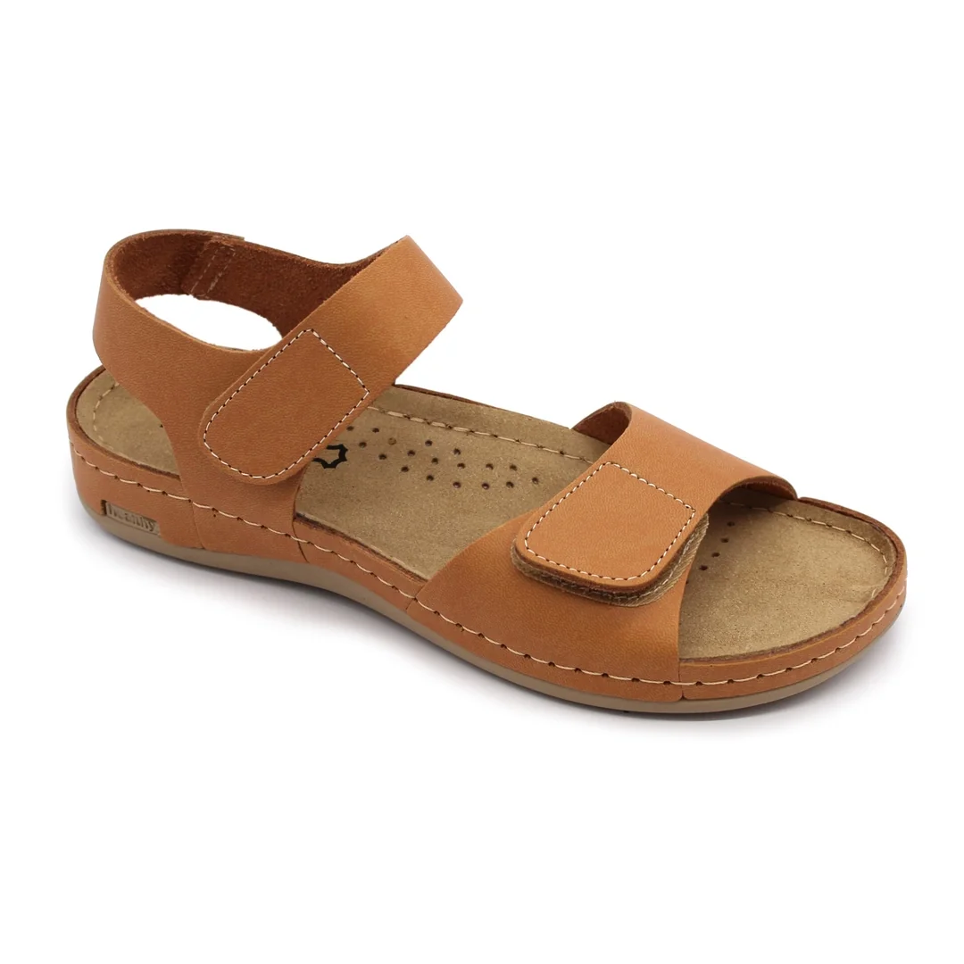 Leon 963 Zdravotné celokožené sandále 40 - 26,5cm, hnedá, 2,5 cm