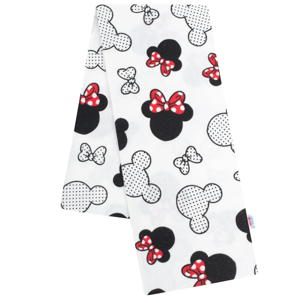 Flanelová plienka s potlačou New Baby biela Mickey & Minnie ,