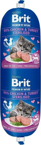 Brit Premium By Nature Sausage Cat Chicken & Turkey Sterilised 180g