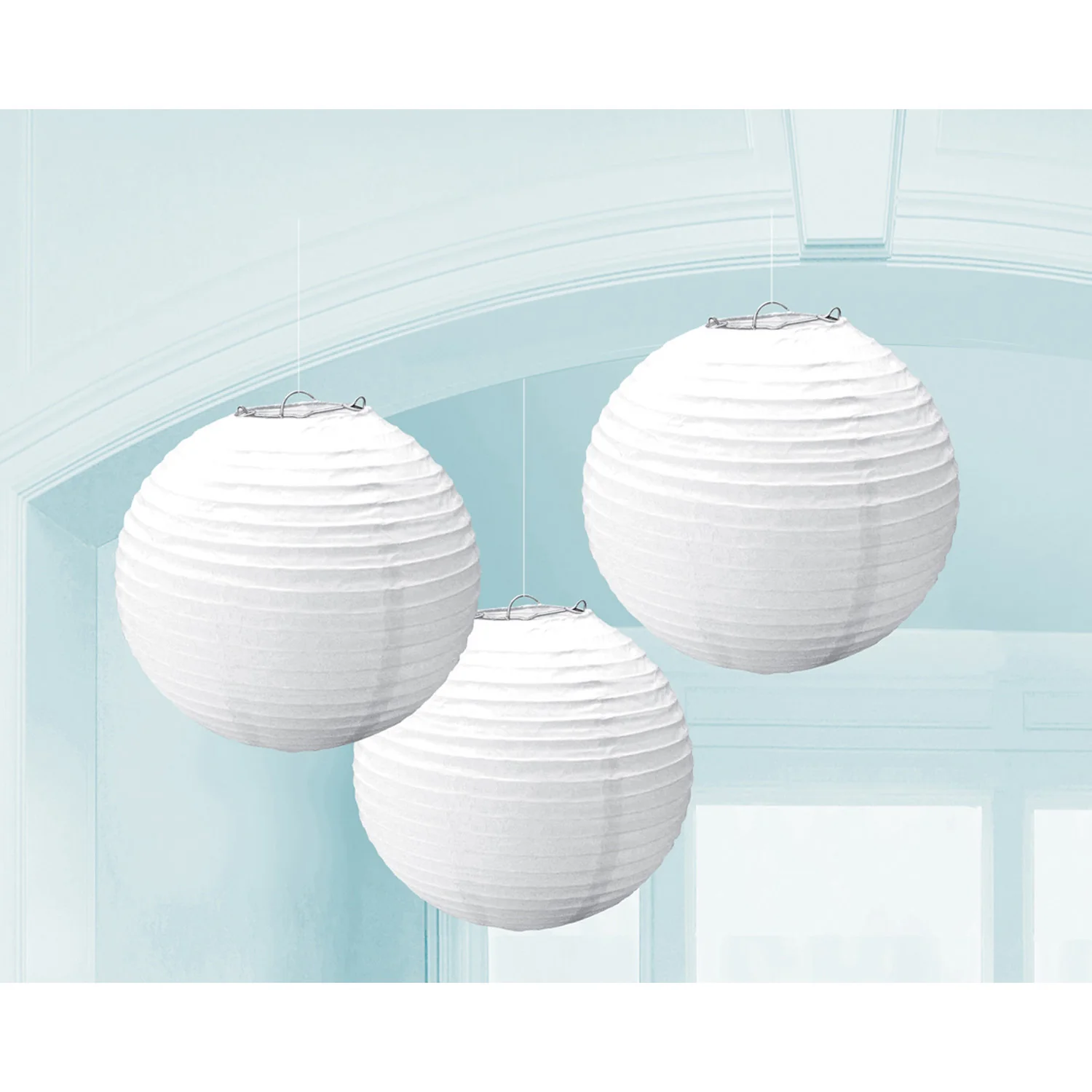 Lampióny biele 20cm 3ks