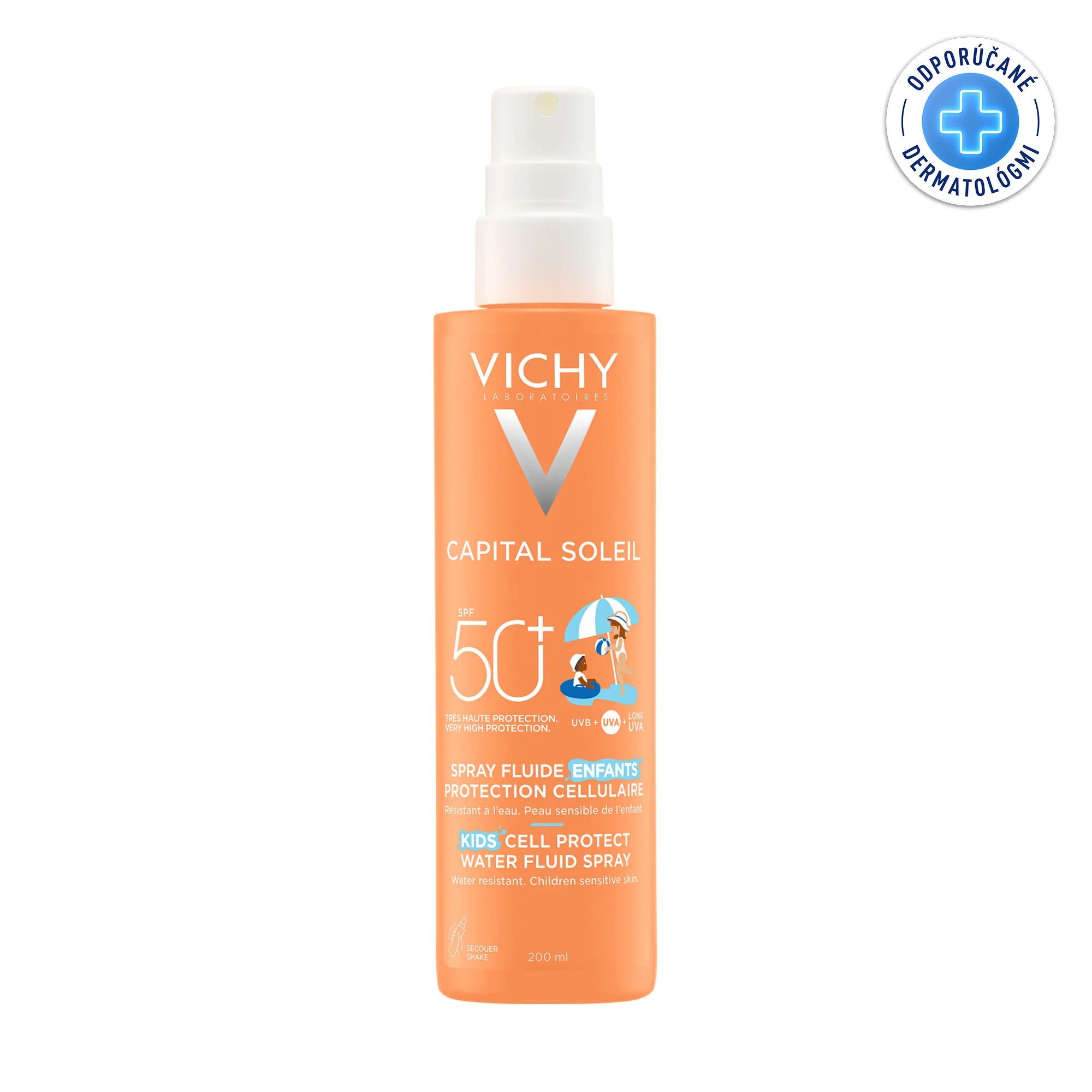 VICHY Capital Soleil Fluidný Sprej-Deti SPF50+ 200ml 1×200 ml, fluidný sprej