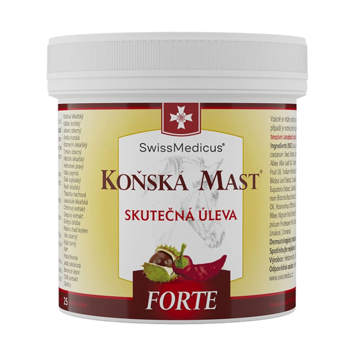 Konská masť FORTE hrejivá - 500 ml - SwissMedicus