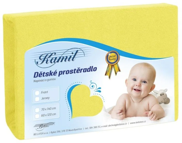 Detské prestieradlo FROTÉ 60x120 006 žltá K1 1×1 ks, detské prestieradlo