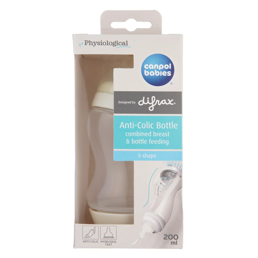 CANPOL BABIES FLASA SIROKOHRDLA ANTIKOLIK S-SHAPE 200ML 1KS 1×1 ks, antikoliková fľaša