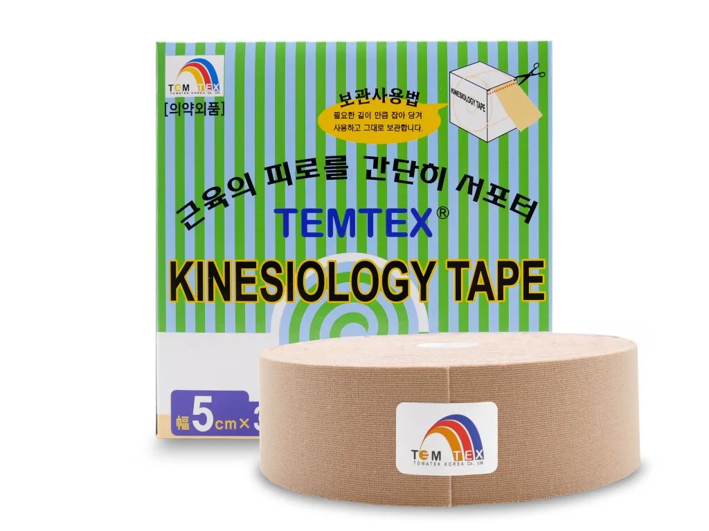 Temtex kinesio tape Classic XL, béžová tejpovacia páska 5cm x 32m - Ekonomické balenie 1×1 ks, tejpovacia páska