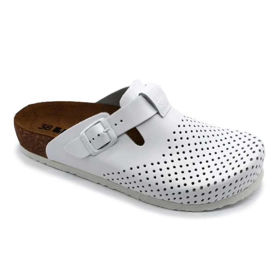 Leon 4250 Dámska zdravotná korková obuv uzavretá 41 - 26cm, biela, 2,0 cm
