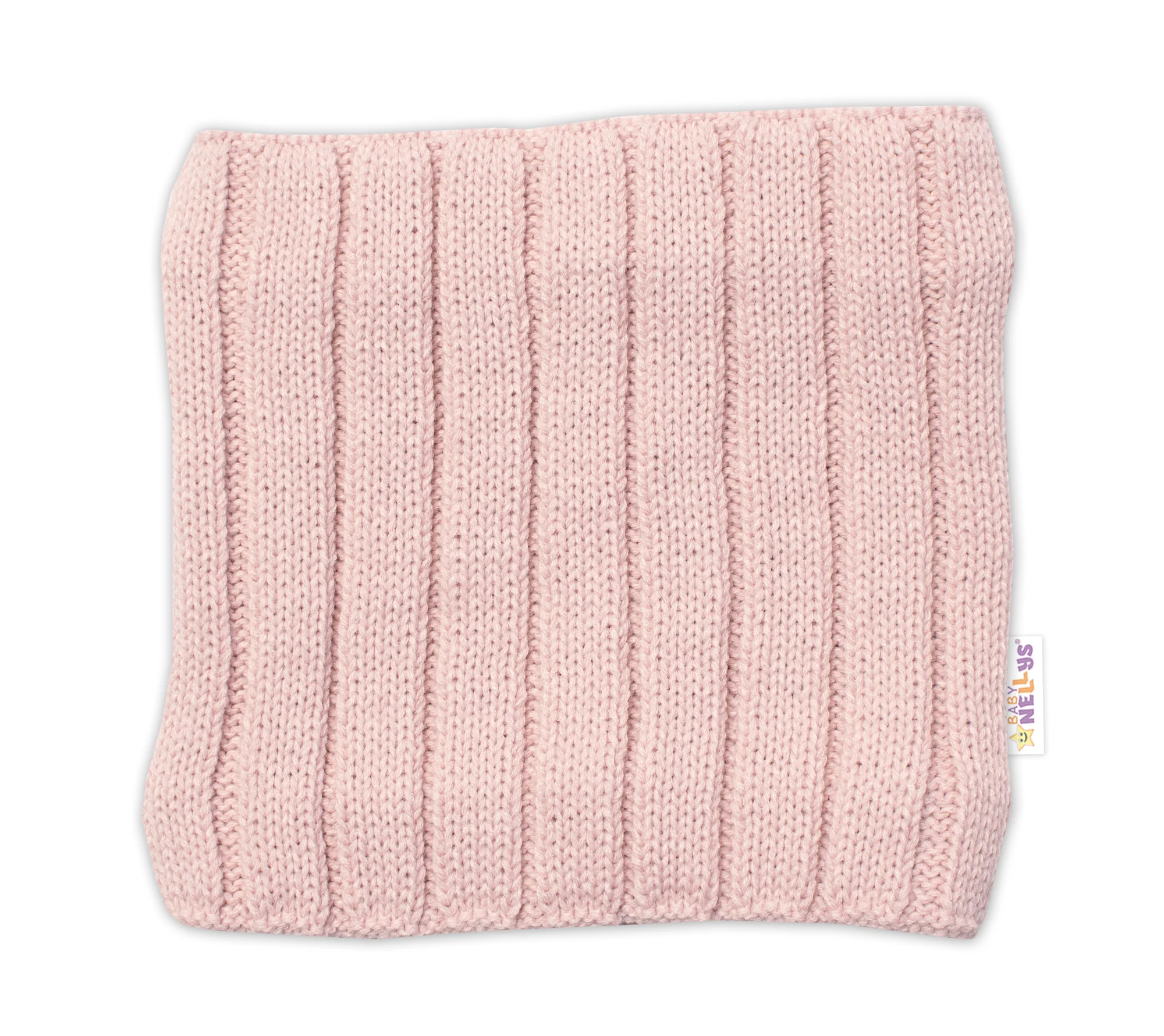 BABY NELLYS Zimná nadčasová čiapka + komín, púdrová