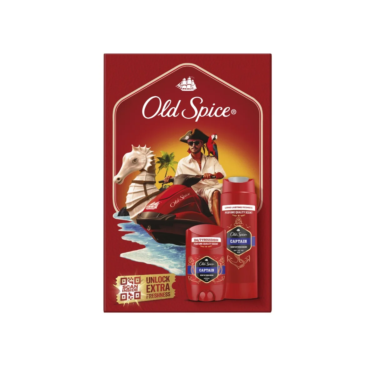 Old Spice darčeková sada Captain s tuhým dezodorantom a sprchovým gélom 1 set