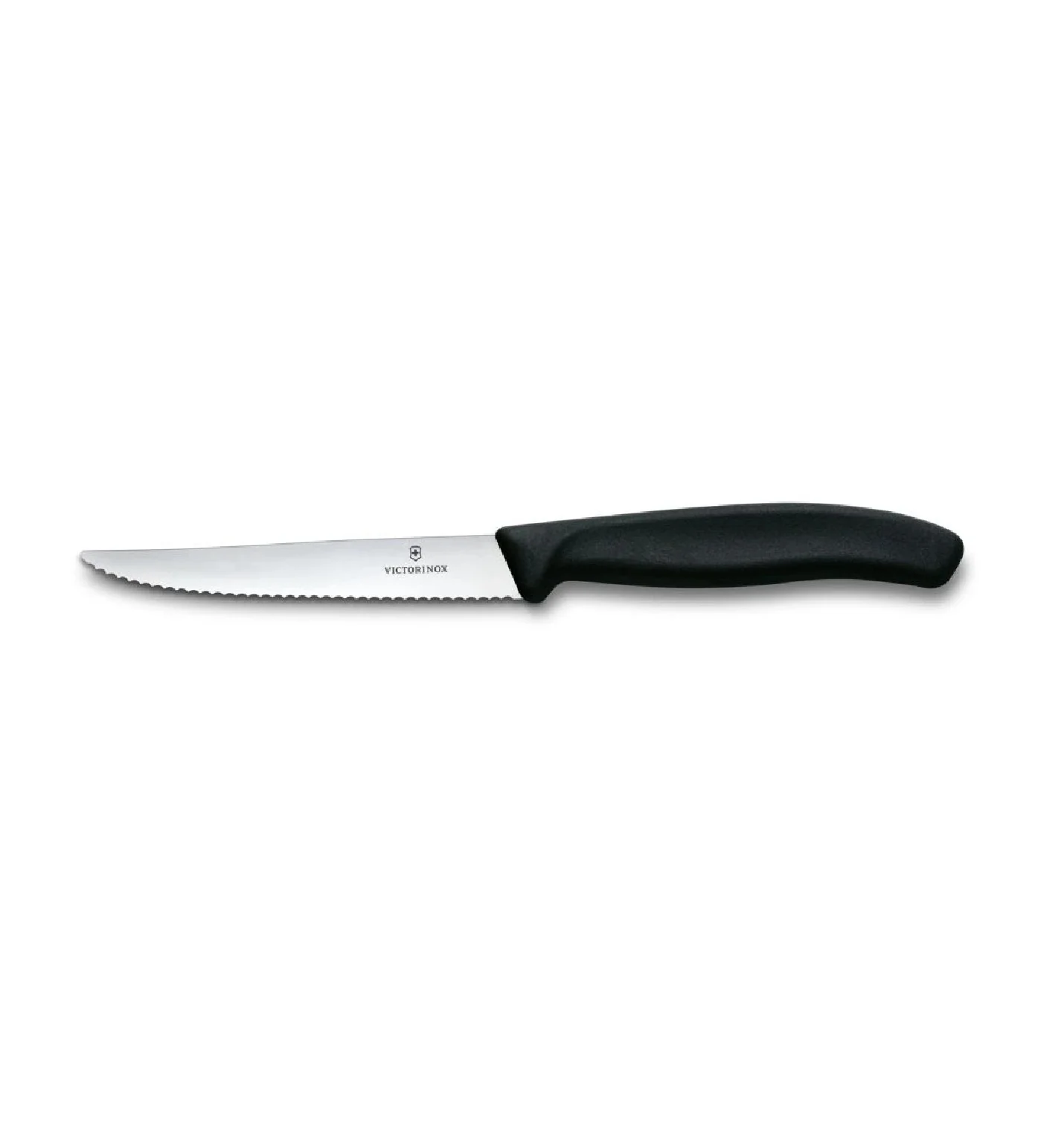 Swiss Classic, nôž na steaky a pizzu, 11 cm, vlnitý, čierny