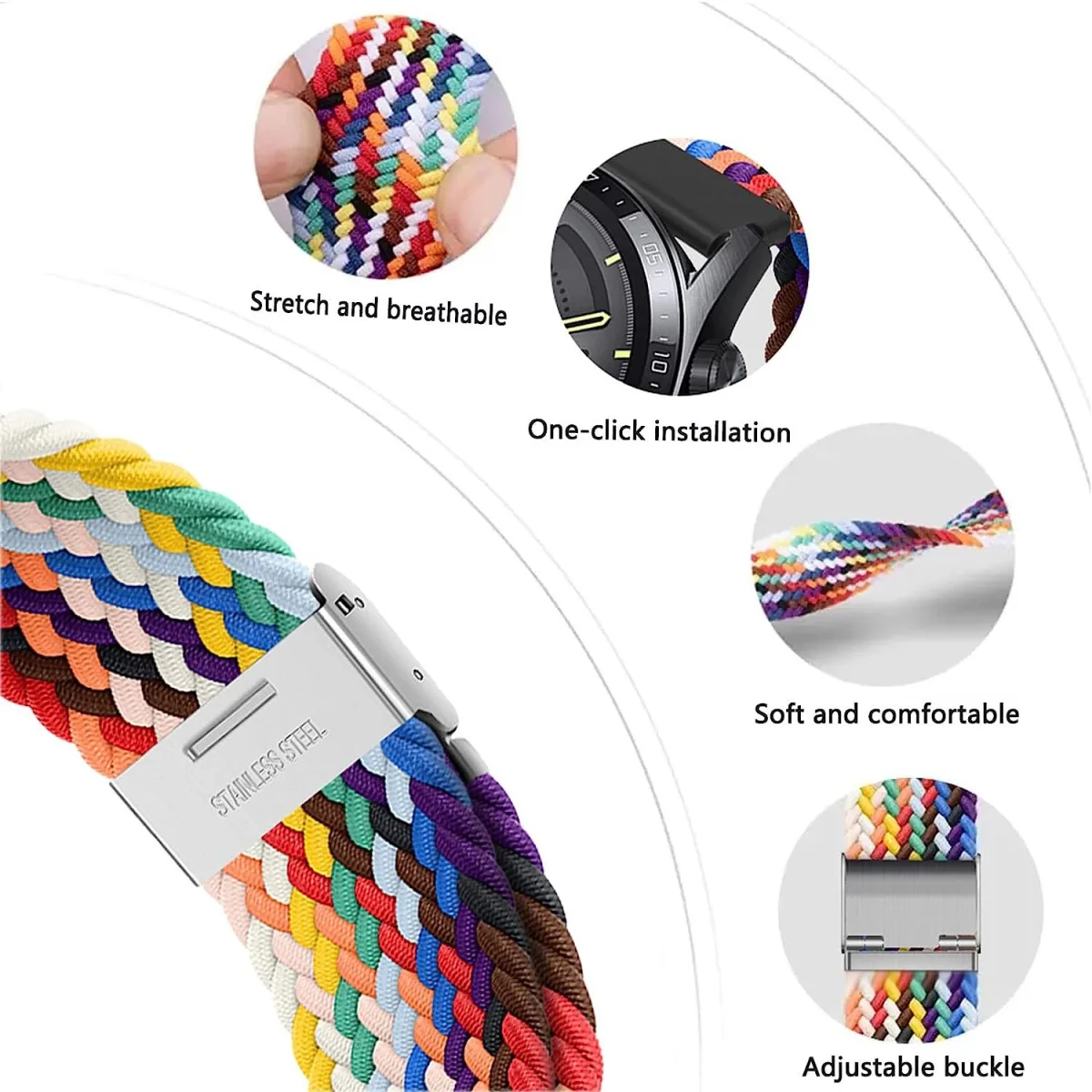 BStrap Elastic Nylon 2 remienok na Xiaomi Amazfit GTR Mini grape