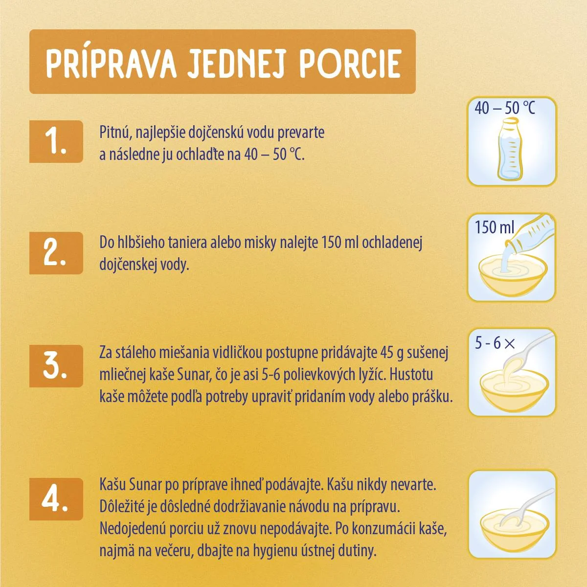 Sunar mliečna kaša krupicová príchuť vanilka na dobrú noc 1×210 g, instantná, obilno-mliečna kaša, od ukončeného 6. mesiaca