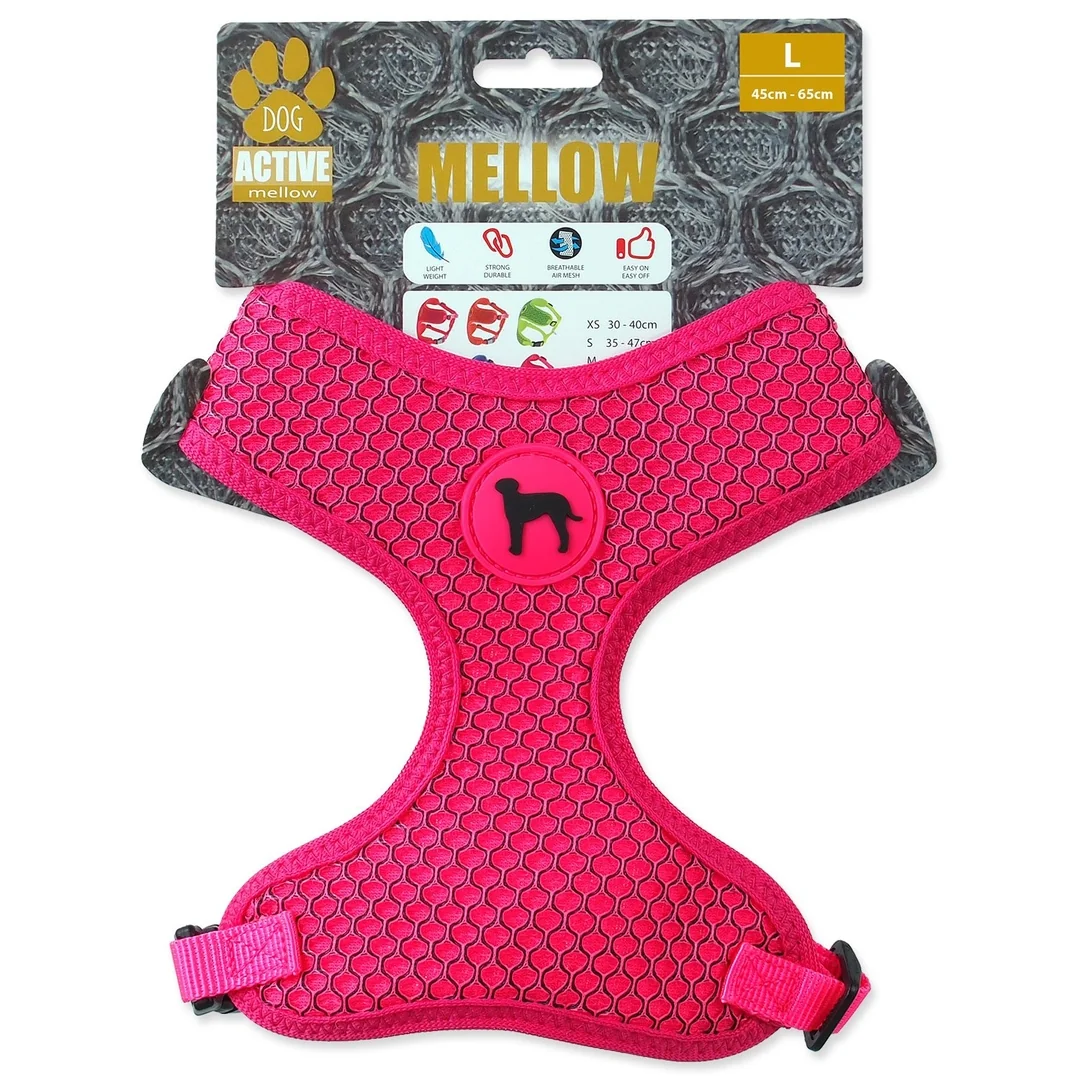 Postroj Active Dog Mellow L ružový 2x45-65cm