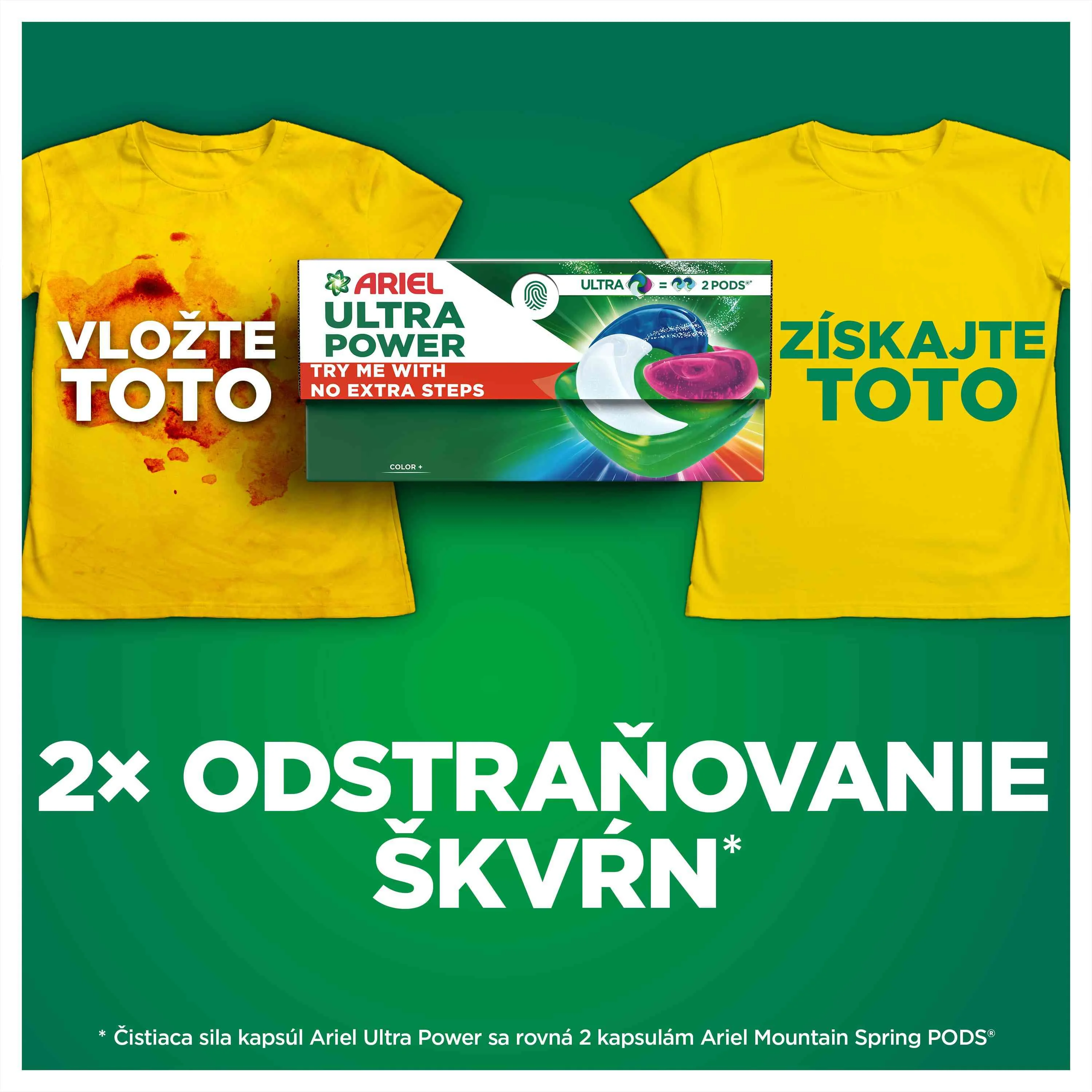 Ariel ULTRA POWER PODS, Kapsule Na Pranie S Tekutým Pracím Prostriedkom, 29 Pranie, Color+ 1×29 ks