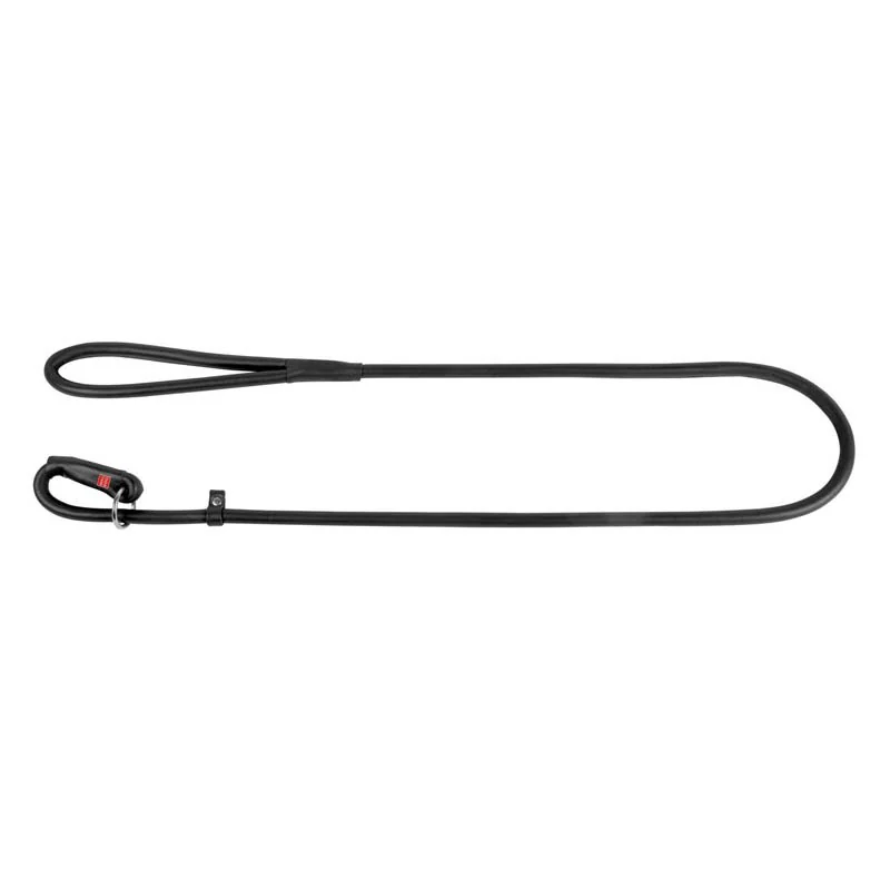 Okrúhle kožené škrtiace vodítko čierne 135cm, Šírka: 6 mm