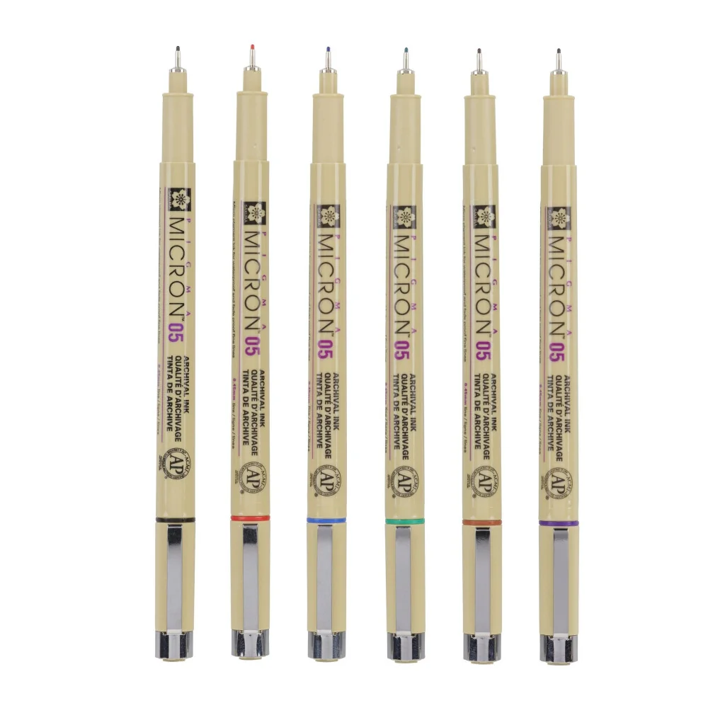 Sakura Pigma micron 6ks 05 0,45 mm farebné-Sakura