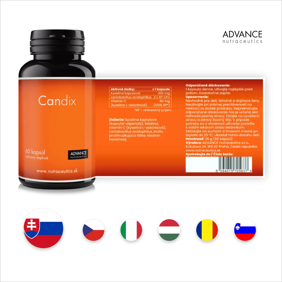 Candix 60 cps. – doplnok protikvasinkovej diéty 1×60 cps, výživový doplnok