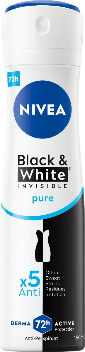 NIVEA Anti-perspirant BLACK & WHITE Pure 1×150 ml, antiperspirant