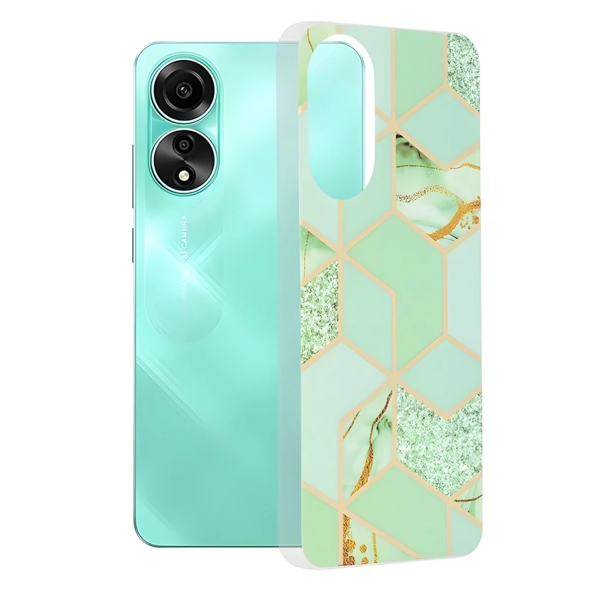 Marble pudro pre Oppo A78 4G - Zelená