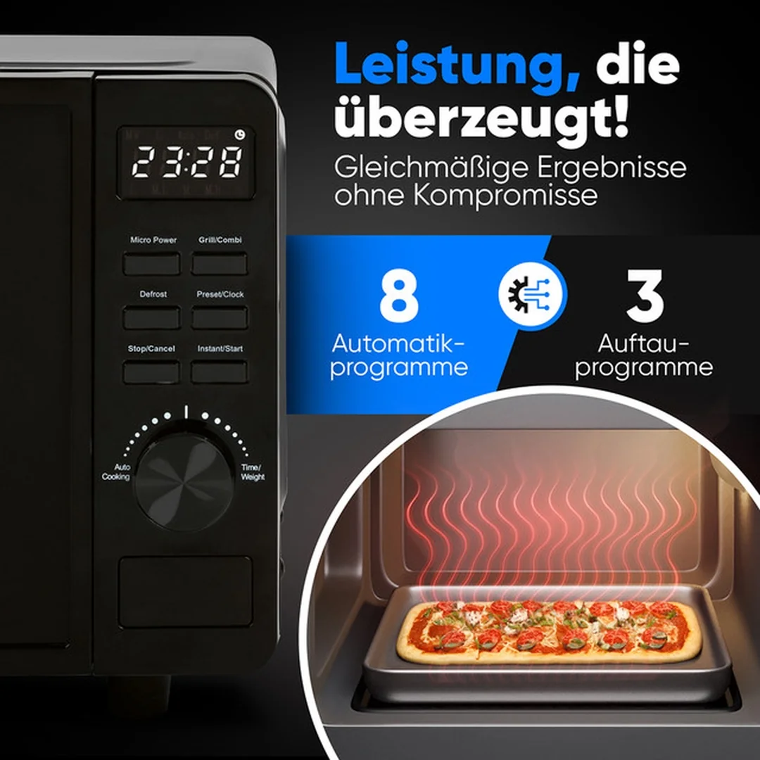 ProfiCook MWG 1278 mikrovlnná rúra s grilom 20 l, bez otočného taniera