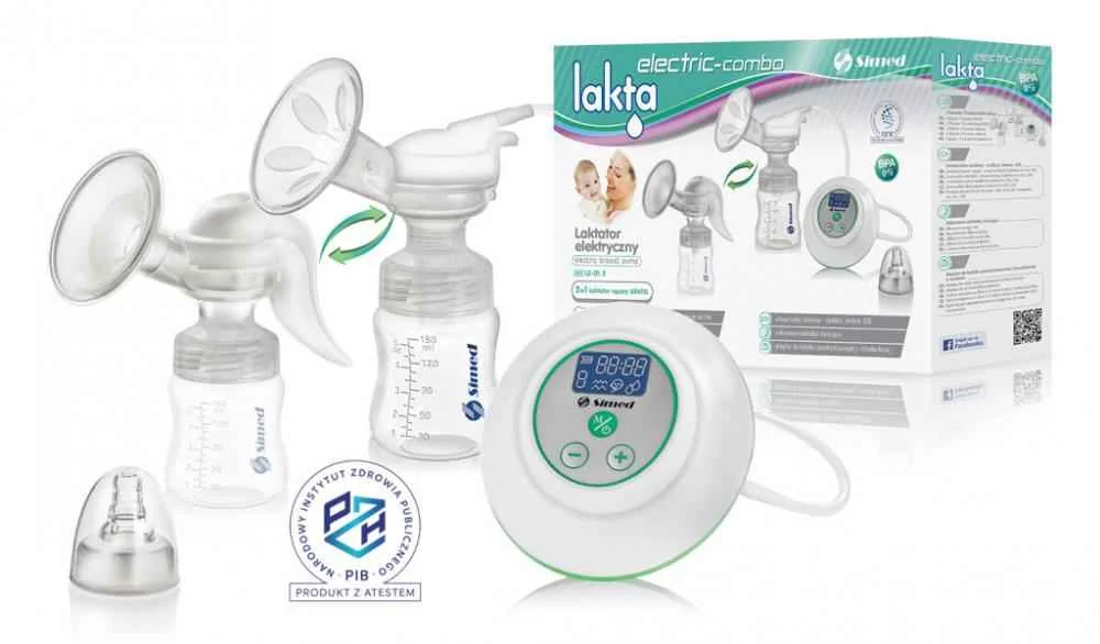 Simed Lakta Electric Combo 2v1, 3-Fázová Elektrická Odsávačka Materského Mlieka 1×2 ks, elektrická odsávačka mlieka
