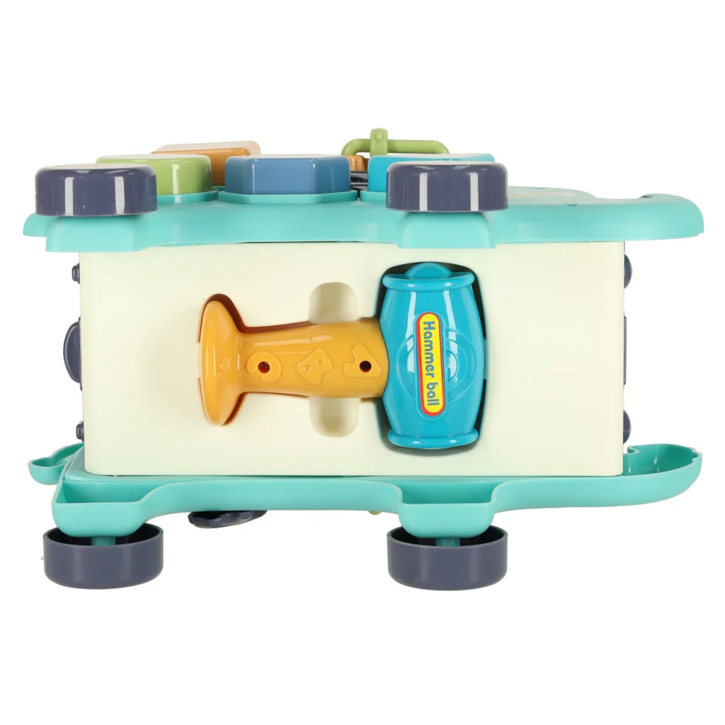 Interaktívny slon Montessori – sorter, zatĺkačka a manipulačná doska, 26 cm (18m+)
